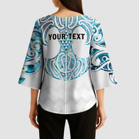 Queensland Maori Kiwi Personalised Kimono Sleeve Blouse Ma Kakariki Papua Shell Maori Tribal Tattoo LT9 - Polynesian Pride