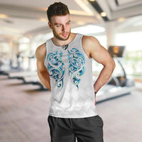 Queensland Maori Kiwi Personalised Men Tank Top Ma Kakariki Papua Shell Maori Tribal Tattoo LT9 White - Polynesian Pride
