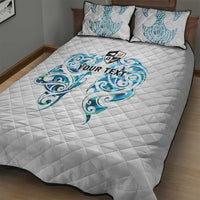 Queensland Maori Kiwi Personalised Quilt Bed Set Ma Kakariki Papua Shell Maori Tribal Tattoo