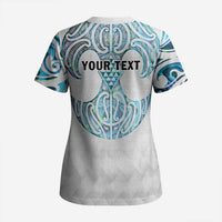 Queensland Maori Kiwi Personalised Scrub Top Ma Kakariki Papua Shell Maori Tribal Tattoo LT9 - Polynesian Pride