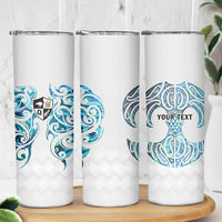 Queensland Maori Kiwi Personalised Skinny Tumbler Ma Kakariki Papua Shell Maori Tribal Tattoo