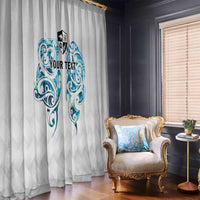 Queensland Maori Kiwi Personalised Window Curtain Ma Kakariki Papua Shell Maori Tribal Tattoo