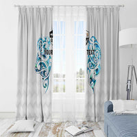 Queensland Maori Kiwi Personalised Window Curtain Ma Kakariki Papua Shell Maori Tribal Tattoo