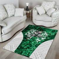 Queensland Maori Kiwi Personalised Area Rug Kikirangi Papua Shell Maori Tribal Tattoo