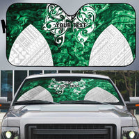 Queensland Maori Kiwi Personalised Auto Sun Shade Kikirangi Papua Shell Maori Tribal Tattoo LT9 Green - Polynesian Pride