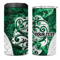 Queensland Maori Kiwi Personalised 4 in 1 Can Cooler Tumbler Kikirangi Papua Shell Maori Tribal Tattoo