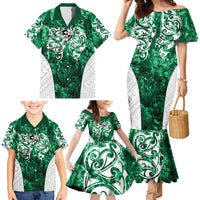 Queensland Maori Kiwi Personalised Family Matching Mermaid Dress and Hawaiian Shirt Kikirangi Papua Shell Maori Tribal Tattoo LT9 - Polynesian Pride