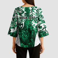 Queensland Maori Kiwi Personalised Kimono Sleeve Blouse Kikirangi Papua Shell Maori Tribal Tattoo LT9 - Polynesian Pride