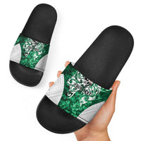 Queensland Maori Kiwi Personalised Slide Sandals Kikirangi Papua Shell Maori Tribal Tattoo LT9 - Polynesian Pride