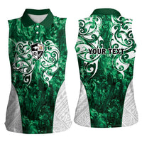 Queensland Maori Kiwi Personalised Women Sleeveless Polo Shirt Kikirangi Papua Shell Maori Tribal Tattoo LT9 - Polynesian Pride