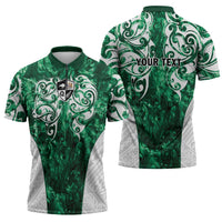 Queensland Maori Kiwi Personalised Zipper Polo Shirt Kikirangi Papua Shell Maori Tribal Tattoo LT9 - Polynesian Pride