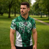 Queensland Maori Kiwi Personalised Zipper Polo Shirt Kikirangi Papua Shell Maori Tribal Tattoo LT9 - Polynesian Pride