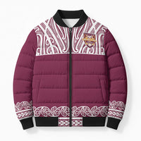 Queensland Maori Nga Hau E Wha Custom Bomber Puffer Jacket Polynesian Maori Tribal Pattern - Polynesian Pride