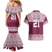 Queensland Maori Nga Hau E Wha Custom Couples Matching Mermaid Dress and Hawaiian Shirt Polynesian Maori Tribal Pattern LT9 - Polynesian Pride