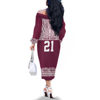 Queensland Maori Nga Hau E Wha Custom Family Matching Off The Shoulder Long Sleeve Dress and Hawaiian Shirt Polynesian Maori Tribal Pattern LT9 - Polynesian Pride