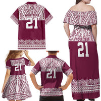 Queensland Maori Nga Hau E Wha Custom Family Matching Off Shoulder Maxi Dress and Hawaiian Shirt Polynesian Maori Tribal Pattern LT9 - Polynesian Pride
