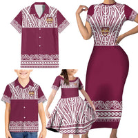 Queensland Maori Nga Hau E Wha Custom Family Matching Short Sleeve Bodycon Dress and Hawaiian Shirt Polynesian Maori Tribal Pattern LT9 - Polynesian Pride