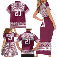 Queensland Maori Nga Hau E Wha Custom Family Matching Short Sleeve Bodycon Dress and Hawaiian Shirt Polynesian Maori Tribal Pattern LT9 - Polynesian Pride