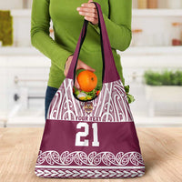 Queensland Maori Nga Hau E Wha Custom Grocery Bag Polynesian Maori Tribal Pattern