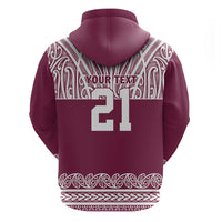 Queensland Maori Nga Hau E Wha Custom Zip Hoodie Polynesian Maori Tribal Pattern