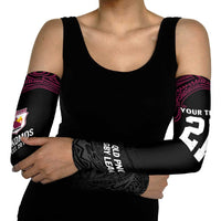 Queensland Papua New Guinea Custom Arm Sleeves All Black Pacific PNG Tribal Style LT9 - Polynesian Pride