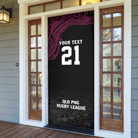 Queensland Papua New Guinea Custom Door Cover All Black Pacific PNG Tribal Style LT9 - Polynesian Pride