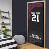 Queensland Papua New Guinea Custom Door Cover All Black Pacific PNG Tribal Style LT9 - Polynesian Pride