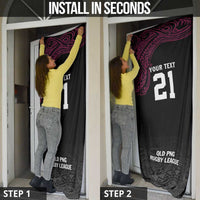 Queensland Papua New Guinea Custom Door Cover All Black Pacific PNG Tribal Style LT9 - Polynesian Pride