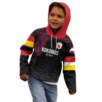 Queensland Papua New Guinea Custom Kid Hoodie All Black Pacific PNG Tribal Style LT9 - Polynesian Pride