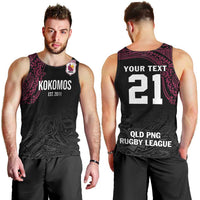 Queensland Papua New Guinea Custom Men Tank Top All Black Pacific PNG Tribal Style LT9 - Polynesian Pride
