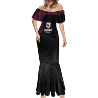 Queensland Papua New Guinea Custom Mermaid Dress All Black Pacific PNG Tribal Style LT9 - Polynesian Pride