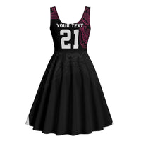 Queensland Papua New Guinea Custom Midi Dress All Black Pacific PNG Tribal Style LT9 - Polynesian Pride