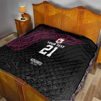 Queensland Papua New Guinea Custom Quilt All Black Pacific PNG Tribal Style