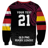 Queensland Papua New Guinea Custom Sweatshirt All Black Pacific PNG Tribal Style LT9 - Polynesian Pride