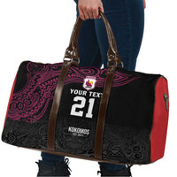 Queensland Papua New Guinea Custom Travel Bag All Black Pacific PNG Tribal Style LT9 - Polynesian Pride