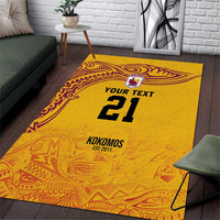 Queensland Papua New Guinea Custom Area Rug All Gold Pacific PNG Tribal Style