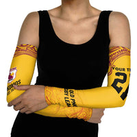 Queensland Papua New Guinea Custom Arm Sleeves All Gold Pacific PNG Tribal Style LT9 - Polynesian Pride