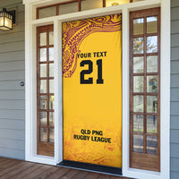 Queensland Papua New Guinea Custom Door Cover All Gold Pacific PNG Tribal Style LT9 - Polynesian Pride