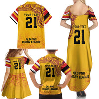 Queensland Papua New Guinea Custom Family Matching Summer Maxi Dress and Hawaiian Shirt All Gold Pacific PNG Tribal Style LT9 - Polynesian Pride