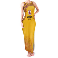 Queensland Papua New Guinea Custom Family Matching Tank Maxi Dress and Hawaiian Shirt All Gold Pacific PNG Tribal Style LT9 Mom's Dress Gold - Polynesian Pride