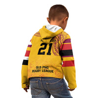 Queensland Papua New Guinea Custom Kid Hoodie All Gold Pacific PNG Tribal Style LT9 - Polynesian Pride