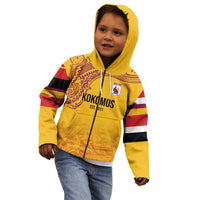 Queensland Papua New Guinea Custom Kid Hoodie All Gold Pacific PNG Tribal Style LT9 - Polynesian Pride