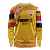 Queensland Papua New Guinea Custom Long Sleeve Shirt All Gold Pacific PNG Tribal Style LT9 Unisex Gold - Polynesian Pride