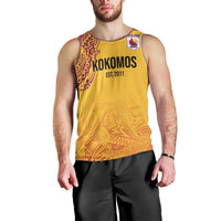 Queensland Papua New Guinea Custom Men Tank Top All Gold Pacific PNG Tribal Style LT9 - Polynesian Pride