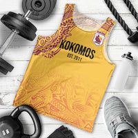 Queensland Papua New Guinea Custom Men Tank Top All Gold Pacific PNG Tribal Style LT9 - Polynesian Pride