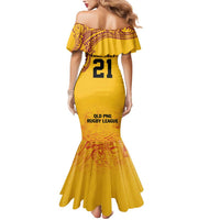 Queensland Papua New Guinea Custom Mermaid Dress All Gold Pacific PNG Tribal Style LT9 - Polynesian Pride