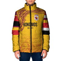 Queensland Papua New Guinea Custom Padded Jacket All Gold Pacific PNG Tribal Style - Polynesian Pride