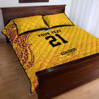Queensland Papua New Guinea Custom Quilt Bed Set All Gold Pacific PNG Tribal Style LT9 - Polynesian Pride