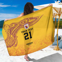 Queensland Papua New Guinea Custom Sarong All Gold Pacific PNG Tribal Style LT9 One Size 44 x 66 inches Gold - Polynesian Pride