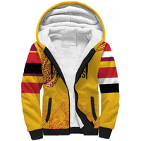 Queensland Papua New Guinea Custom Sherpa Hoodie All Gold Pacific PNG Tribal Style LT9 Unisex Gold - Polynesian Pride